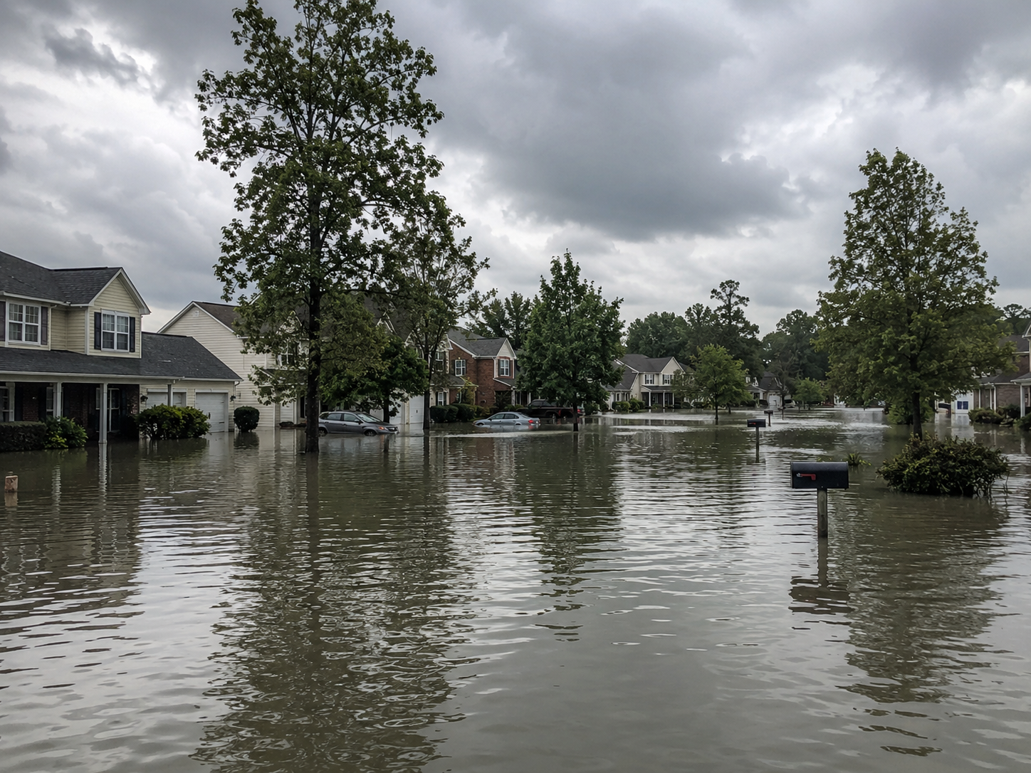Neighborhood storm flooding water damage in Cincinnati Ohio