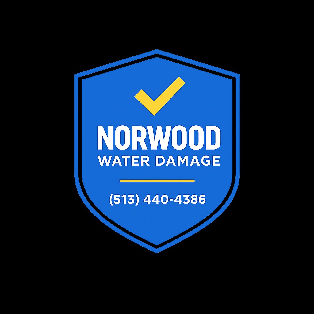 Norwood Water Damage trust badge with phone number
